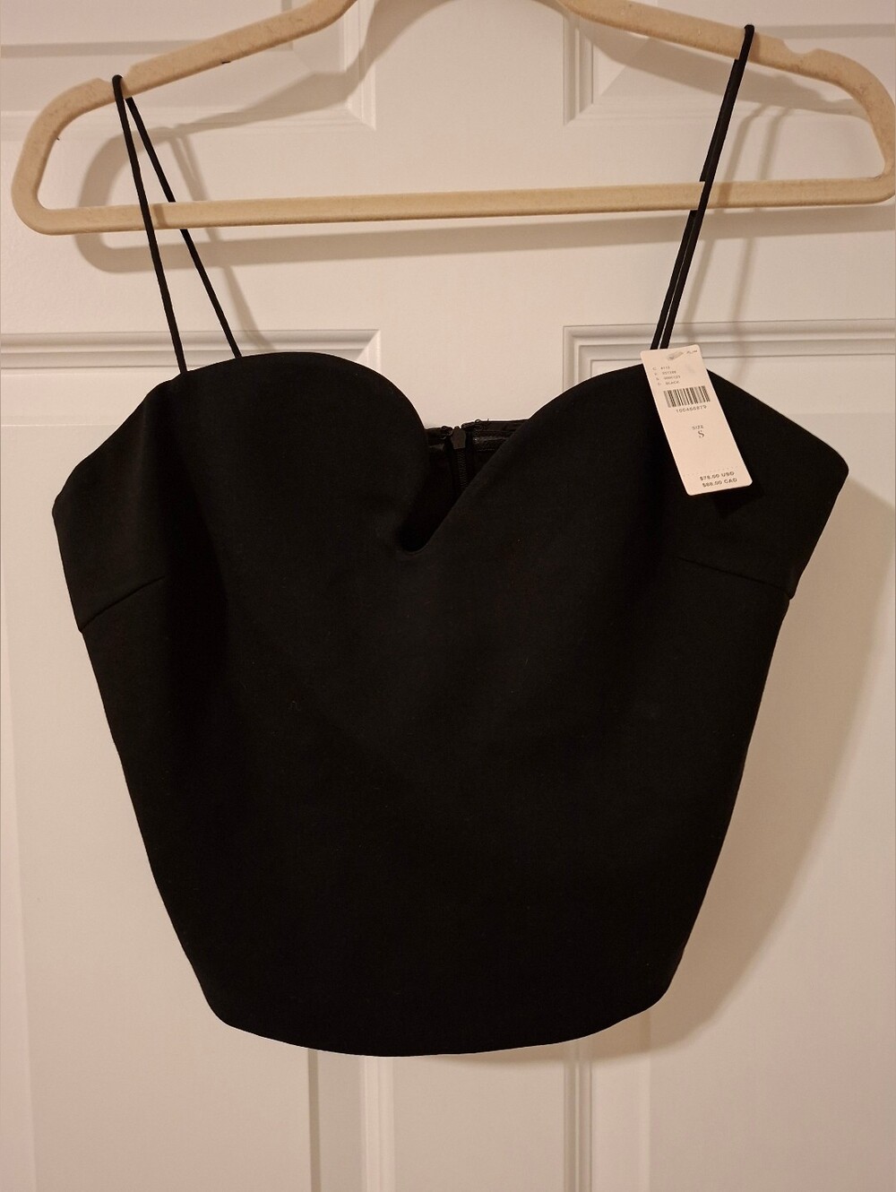 NWT Dolan Left Coast-Anthropologie Black Sweetheart Corset Crop Top, Size Small